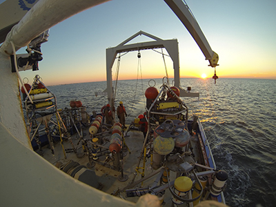 Equipment deployment off Cape Hatteras. Photo credit J. List.